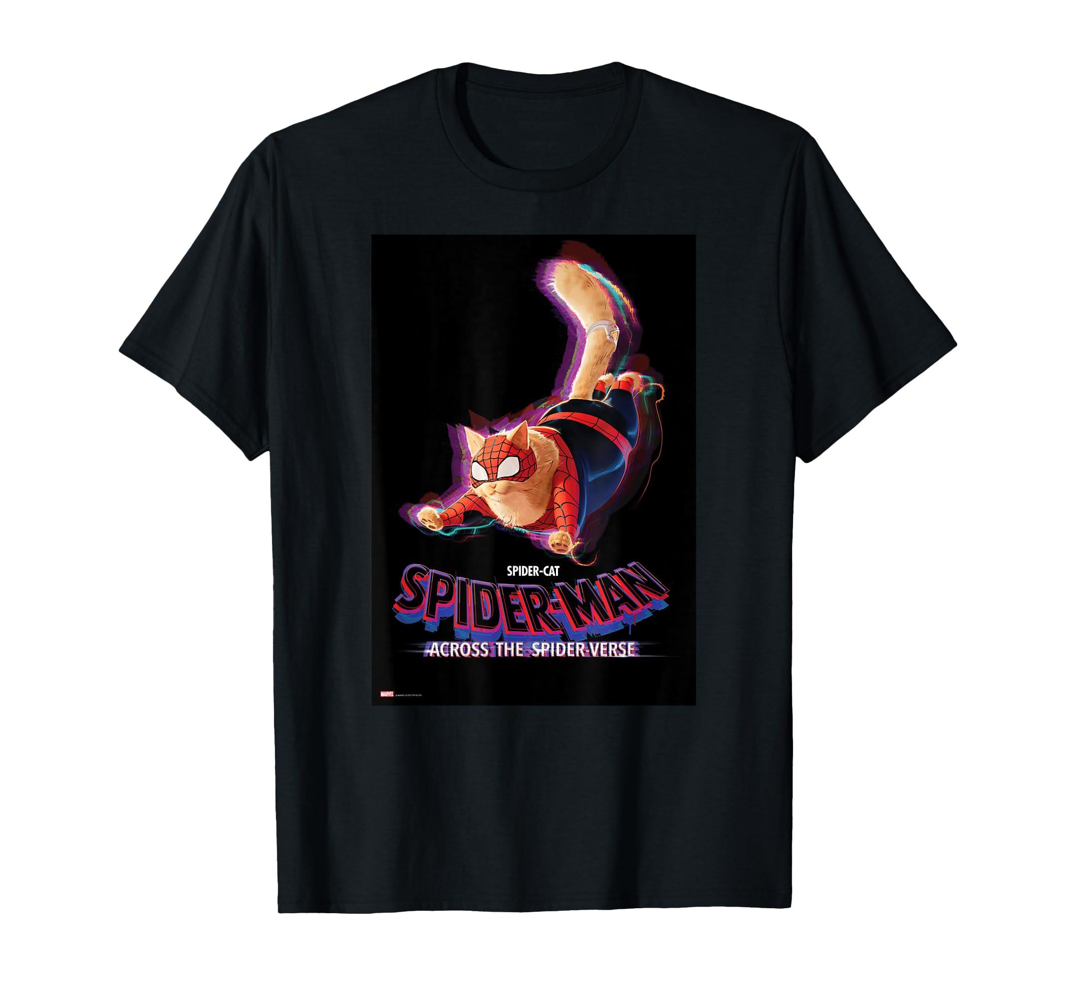 

Marvel Spider-Man Across the Spider-Verse Spider-Cat Poster Art T-Shirt