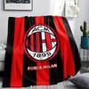 1pc AC Milan Print Flannel Blanket, High quality Comfortable for All Seasons, Home Decor, Warmth and Comfort, Perfect for Christmas Gifts05