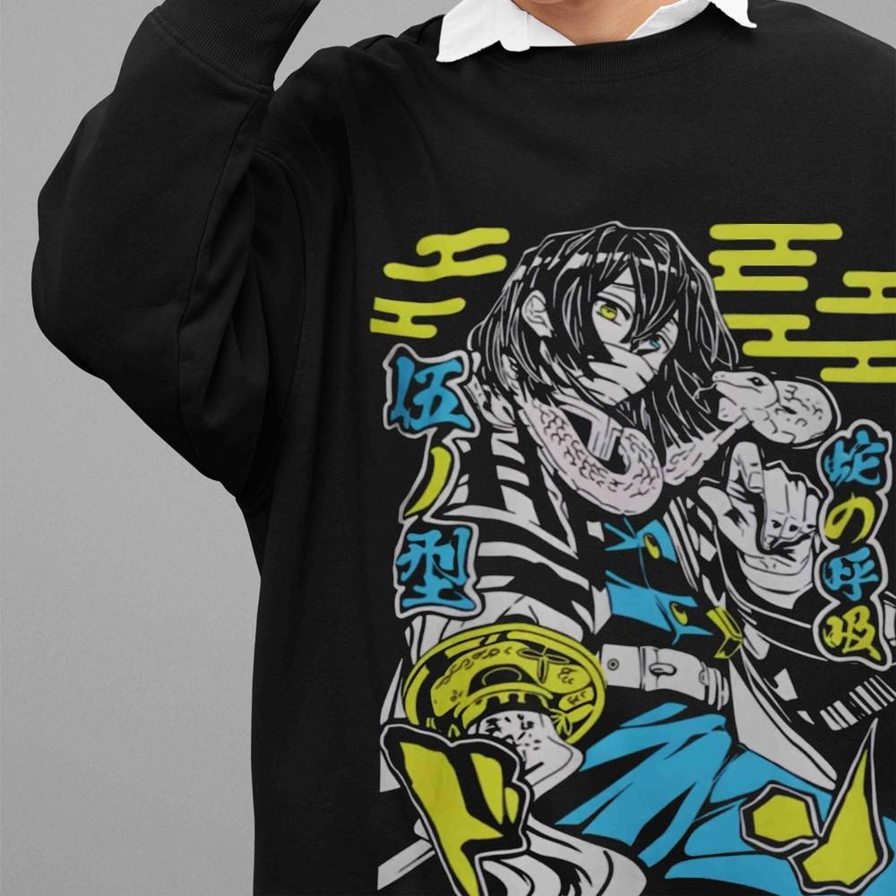 

Demon Slayer Sweatshirt Obanai Iguro Sweater Kimetsu No Yaiba Unisex Pullover S