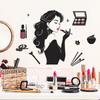 Self-adhesive Creative Woman Makeup Silhouette Wall Stickers for Dressing Room Bedroom Home Decor