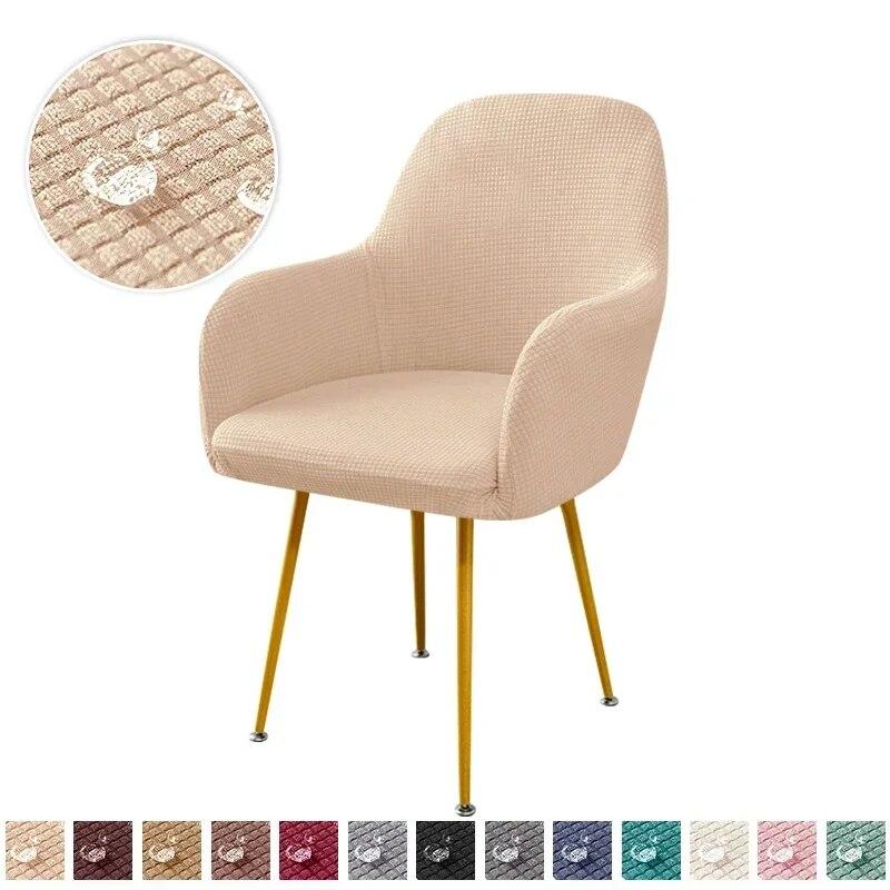 Polar Fleece Elastic Dining Chair Covers High Arm Office Armchair Seat Slipcovers Adjustable Chairs Covers for Living Room Decor
