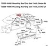 Toyota Camry 2012-2017 Roof Trim Molding Kit: Waterproof Adhesive Strips for Rain Gutters
