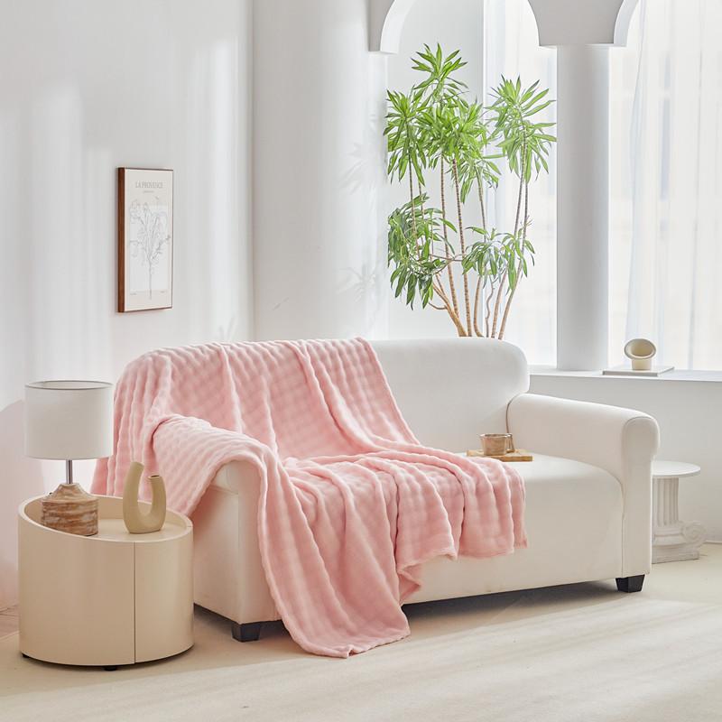 Summer Scandinavian Fleece Single Layer Coral Fleece Blanket Office Lunchtime Air Conditioning Blanket Blankets