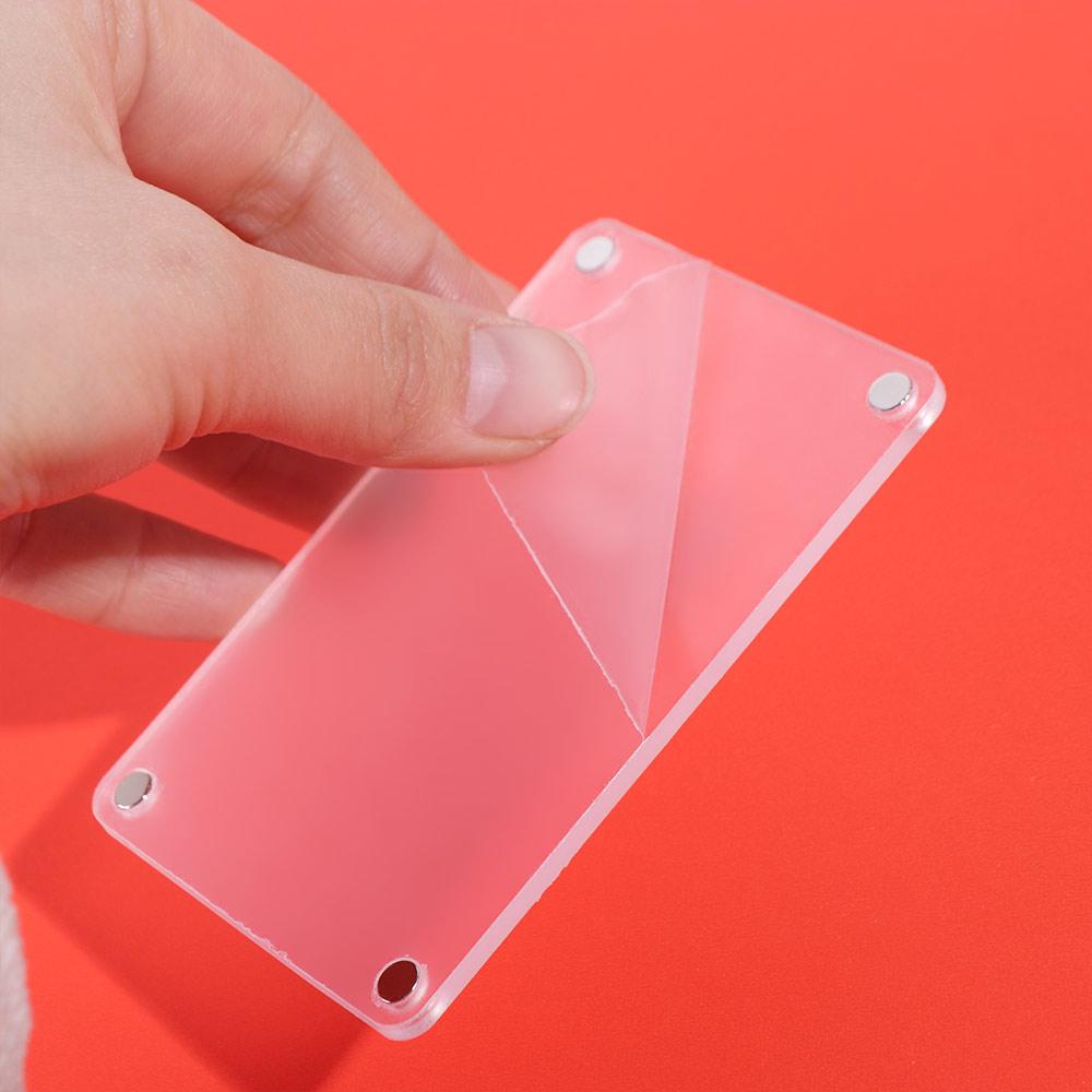 5pcs Acrylic Fridge Magnetic Photo Frame Transparent Double Sided Card Display Frame Wide Use Easy Replacement