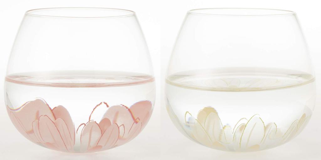 Toyo Sasaki Glass BENEDIRE Fleurir BENEDIRE Fleurir Flurry Glass Fleurir 495ml Made in Japan Dishwasher Safe Floral Pattern Round Glass Cup Gift