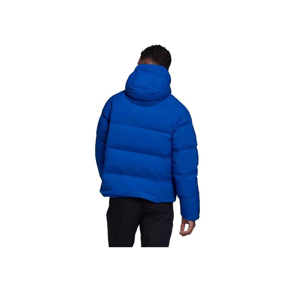 Adidas Full-Zip Athletic Fit Down Jacket Men Outerwear Royal-Blue FT2486