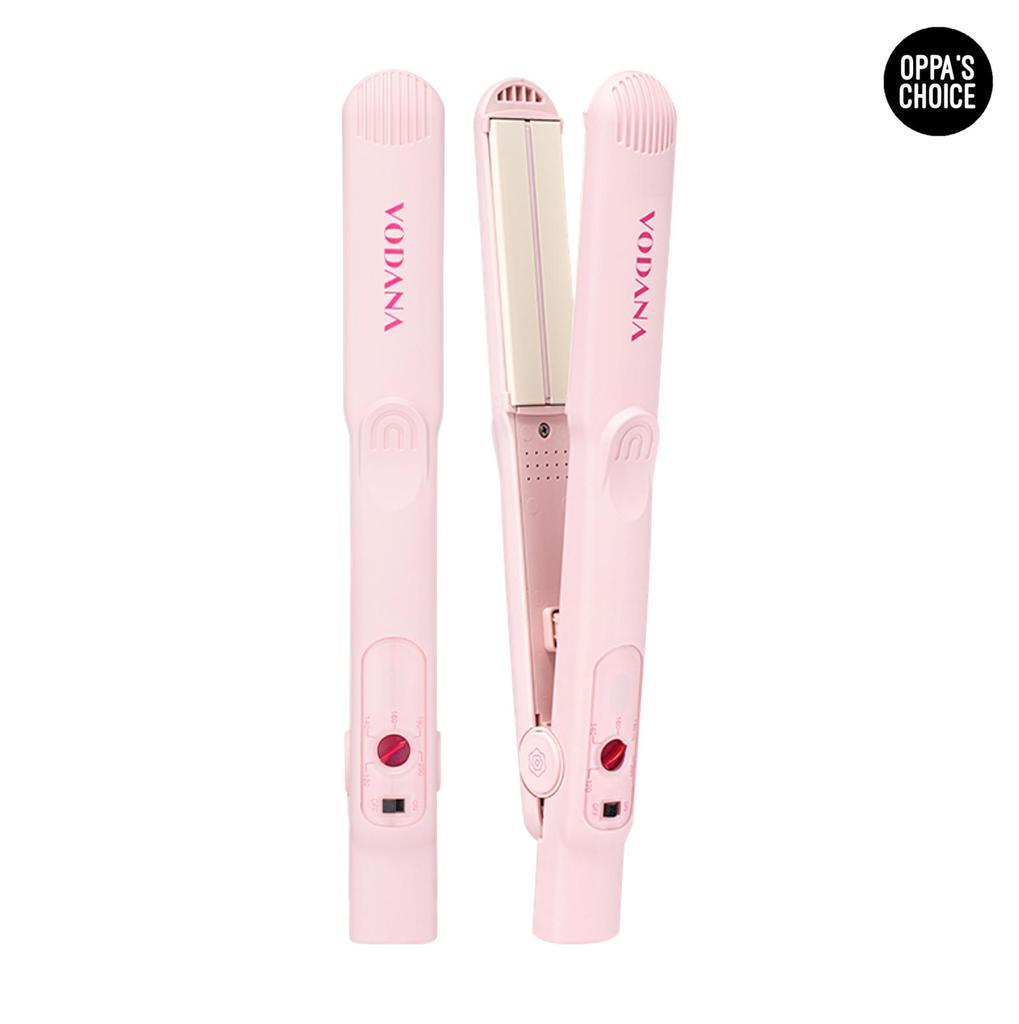 VODANA SOFT BAR FLAT IRON (HAIR STRAIGHTENER) PINK VANILLA with Free Plug Adapter