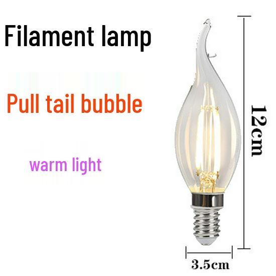 

LED Filament Bulb E27 Screw Base - Vintage Tungsten Style, Warm Yellow, Energy-Saving, Super Bright, Transparent Design.
