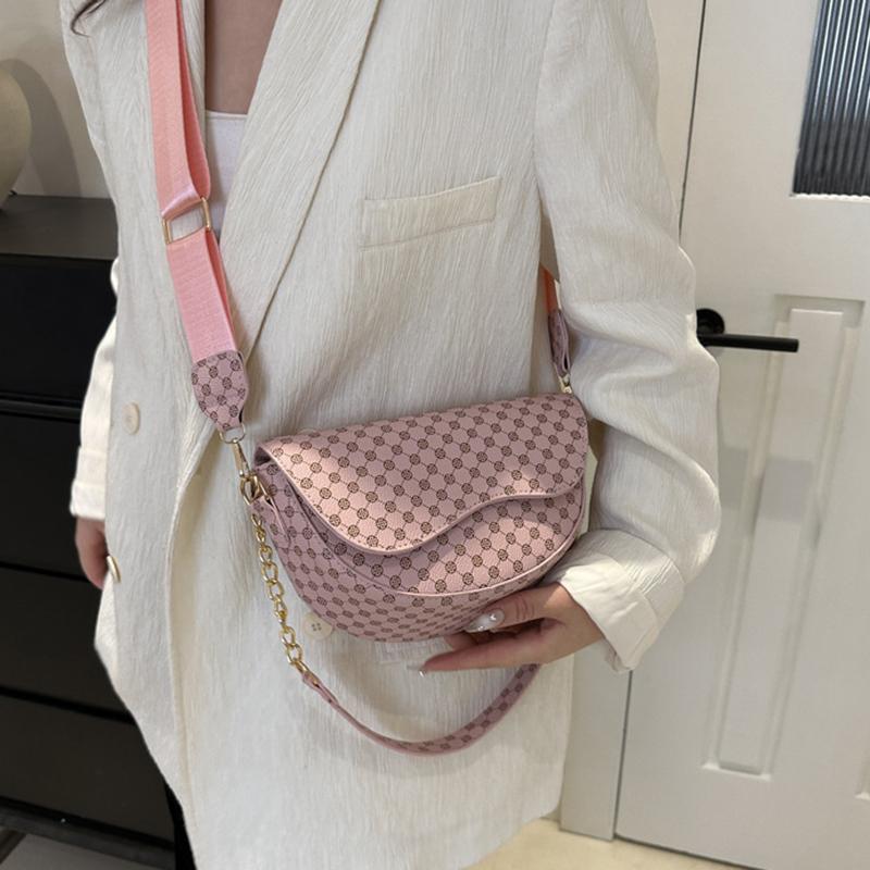 Vintage Pattern Crossbody Bags for Women Shoulder Bag Trend Small Purse and Handbag Luxury Designer Female Saddle Bag
