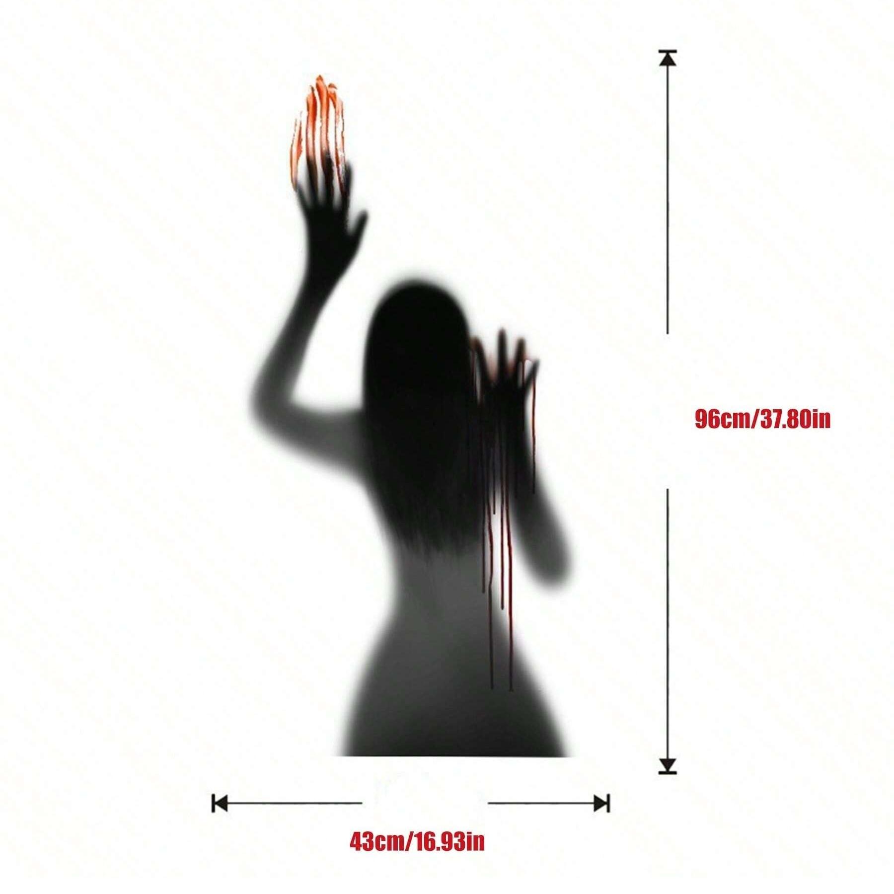 1 шт. Хэллоуин Ужас Женский Призрак Кровавая Рука Наклейки на Стену для Хэллоуин Вечеринки Стекло Окно DIY Фон Декоративная Наклейка на Стену 1PC