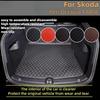 Car Trunk Mat For Skoda Yeti Octavia FABIA 2014- Leather Anti-slip Car Cargo Trunk Carpets Pads Auto Interior Accessories