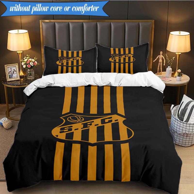 3PCS Powerful Football Crest Design Printed Soft Bedding Set,Including 1pc Duvet Cover And 2pcs Pillowcases Perfect for Bedroom, Dormitory, Fan gift