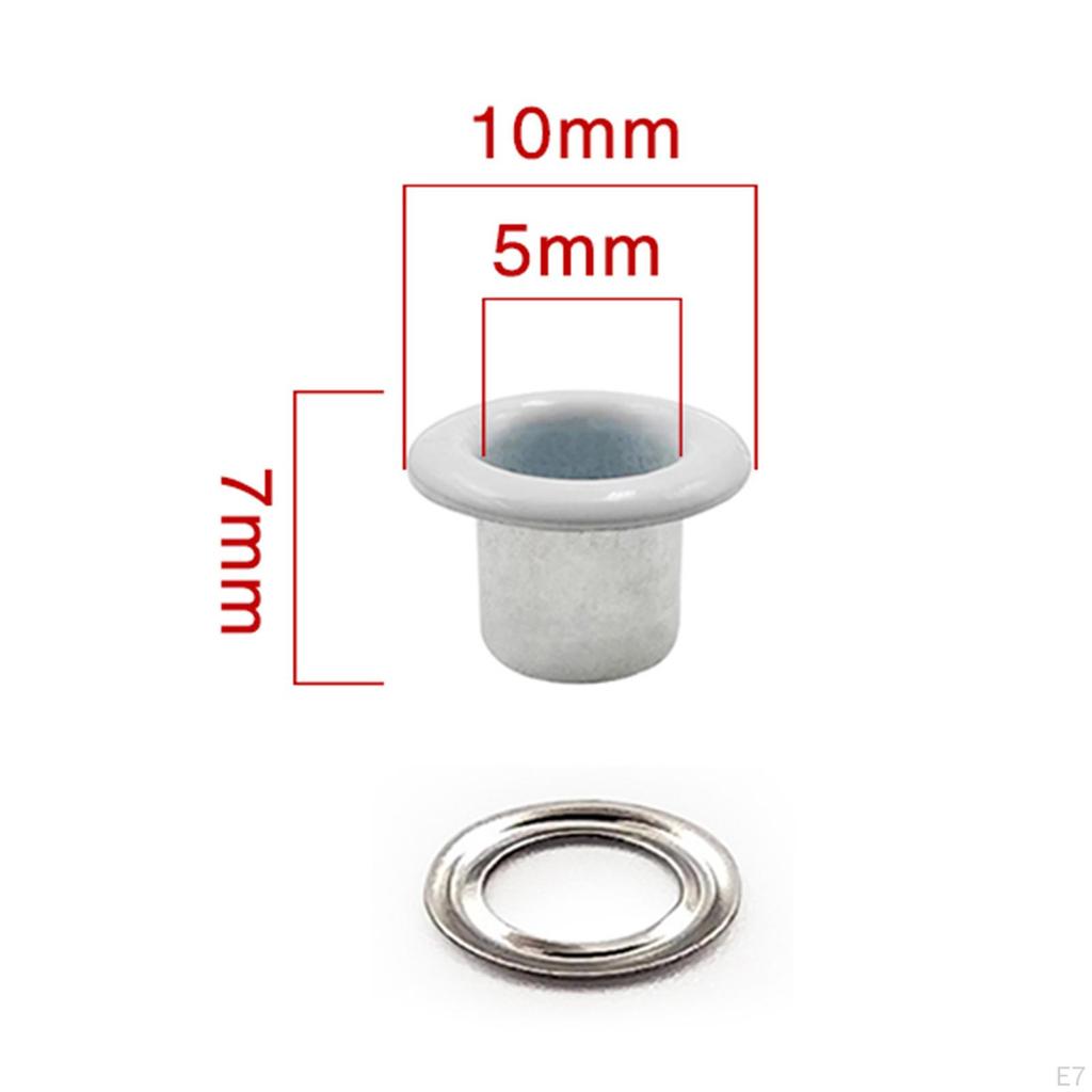 100 Pieces Grommets Metal Eyelets Round Shape Multifunction 5mm Tiny Grommet for Belt Clothing