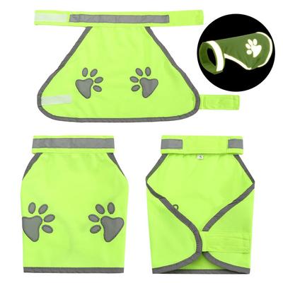 Ventilate Cozy Dog Paw Fluorescent Pet Safety Vest Dog Jacket Pet Hi Vis Coat Pet Reflective Vest