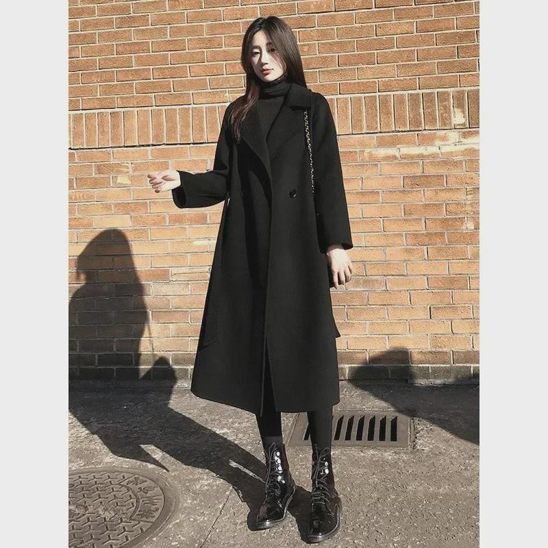 2023 Autumn/Winter Slim Double-Faced Wool Coat - Over-Knee Length