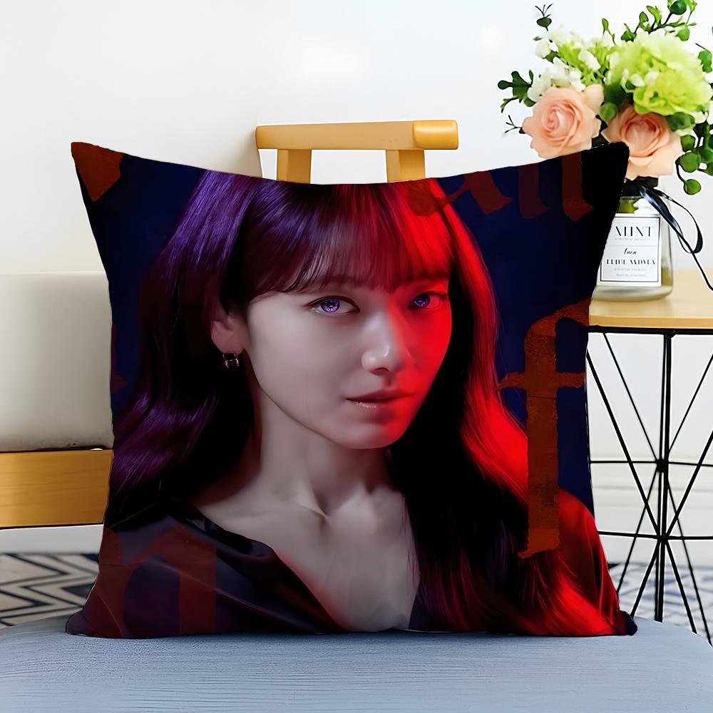 Actress Sweet P-Park Shin Hye Cushion Cover Washable Linen Pillowcase Soft For Sofa Bed Cozy Home Room Decor