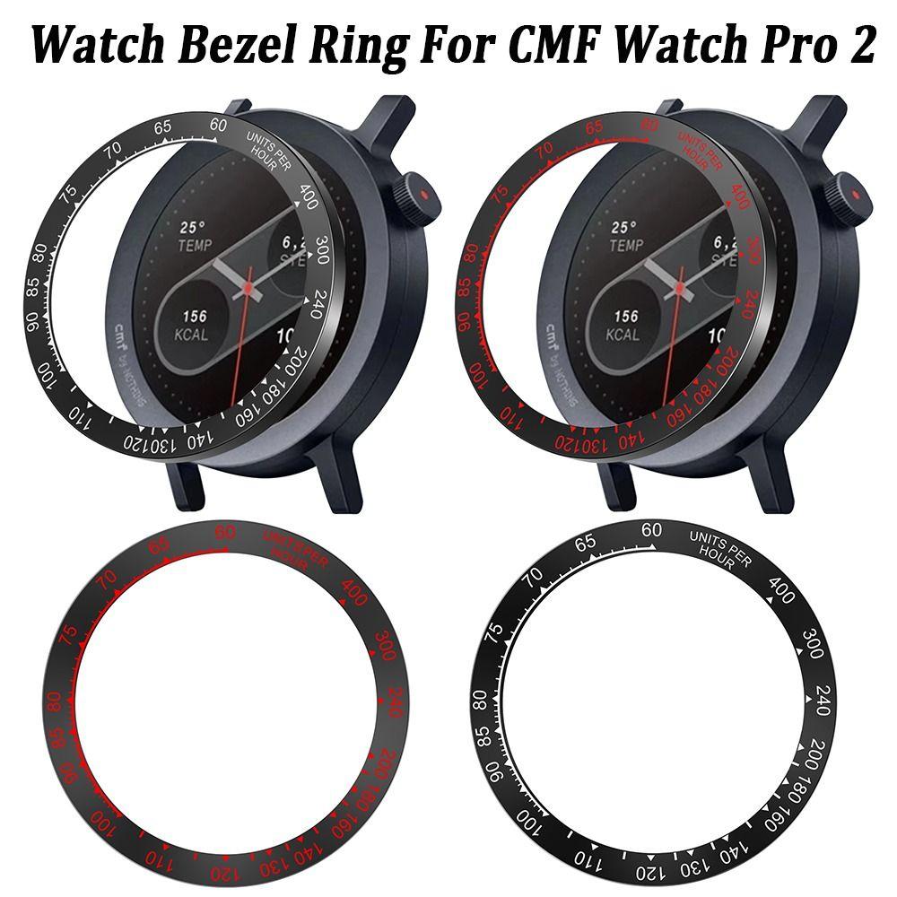PC Watch Bezel Ring with Time Scale Protective Watch Case Cover Replacement Anti-Scratch Screen Protector for CMF Watch Pro 2