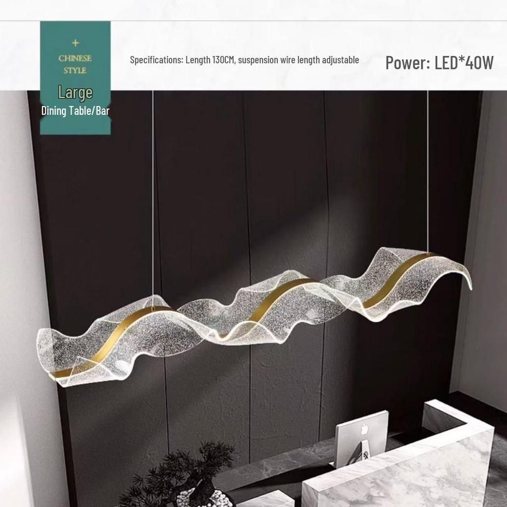 Full Spectrum Luxury Ribbon Chandelier - Modern Minimalist Design for Restaurants and Bars