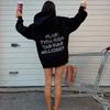 Autumn Oversized Drop Shoulder Hoodie with Letter Print (XS-5XL)