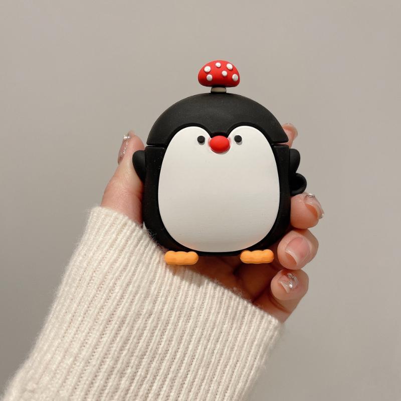 Mushroom Penguin AirPods Pro Apple 2/3 Generation Wireless Bluetooth Headset Case Silicone Protective Cover Cute Cartoon