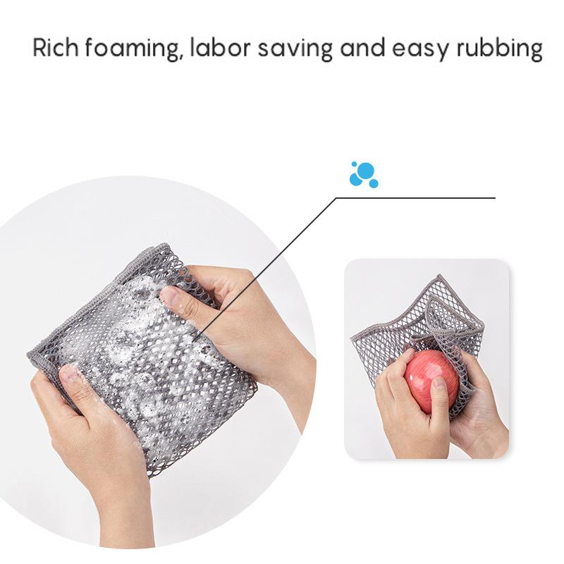 3/5/10 Peças Pano de Limpeza de Malha Pano Esfregão Reutilizável para Panelas Frigideiras Pratos Fibra Extradensa Multiusos Não Arranha Substituição Lã de Aço