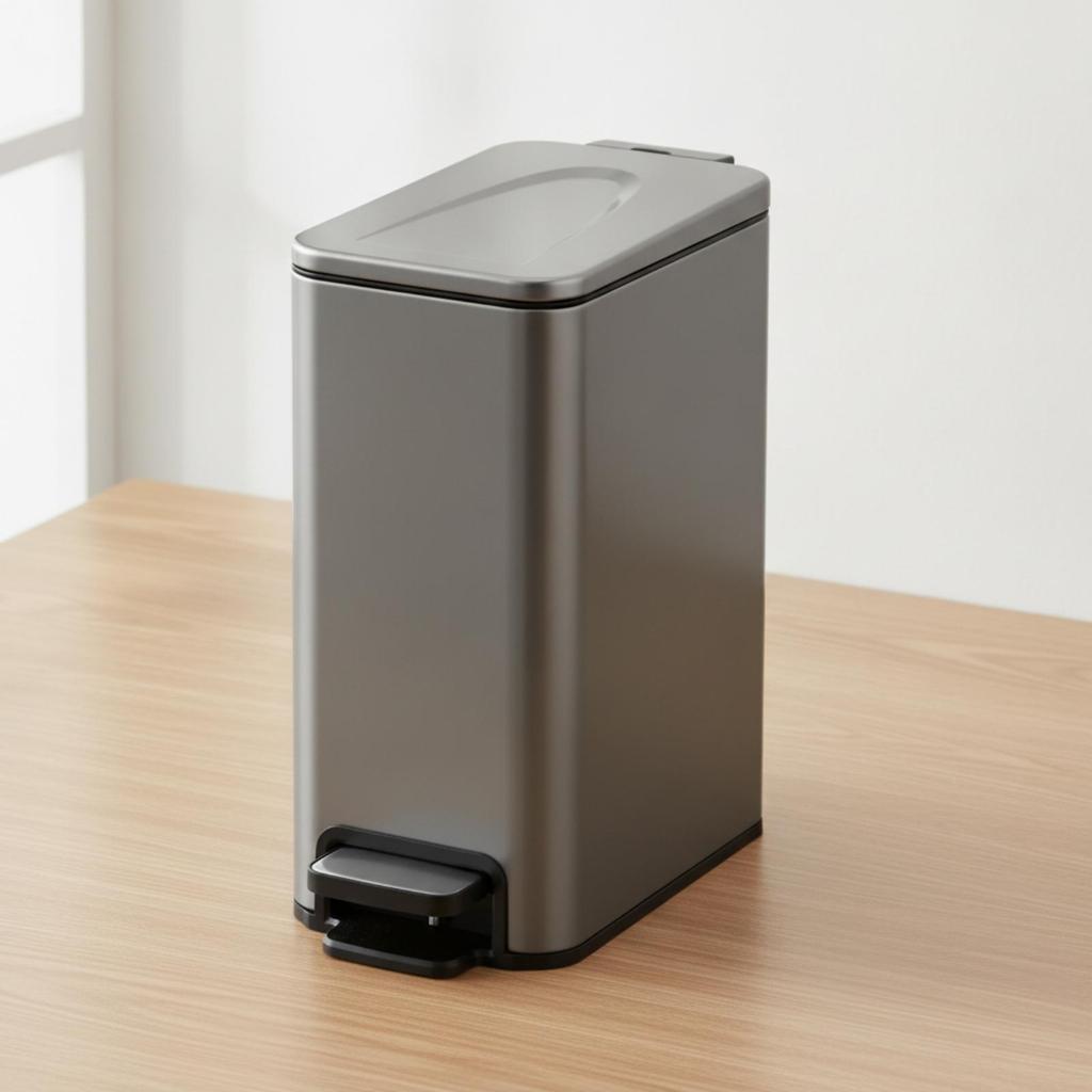 8Liter Pedal Waste Bin Hands Stainless Steel in the areaSaving Trash Can for
