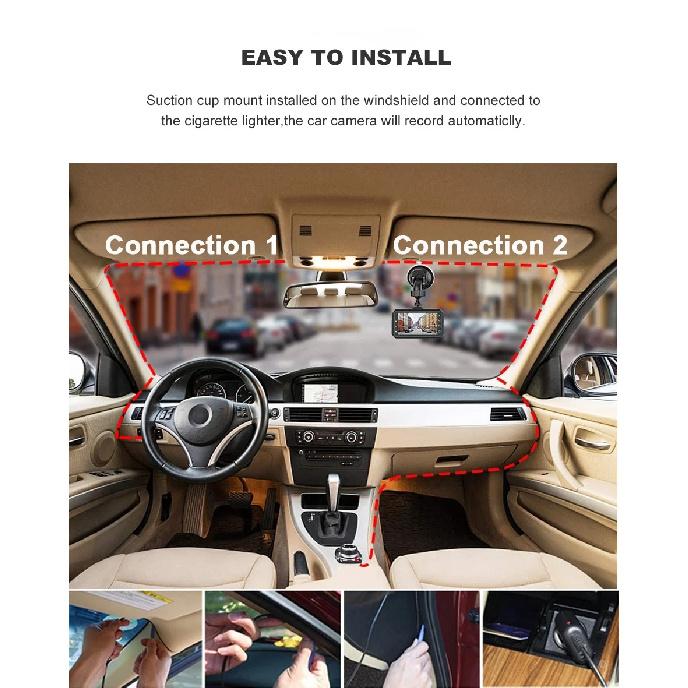 Dashcam 24H Touch Night Vision FULL HD 1080P Front And Rear Camera 4.0 Inch CAR DVR Mirror Digital Video Recorder Dvr Black Box