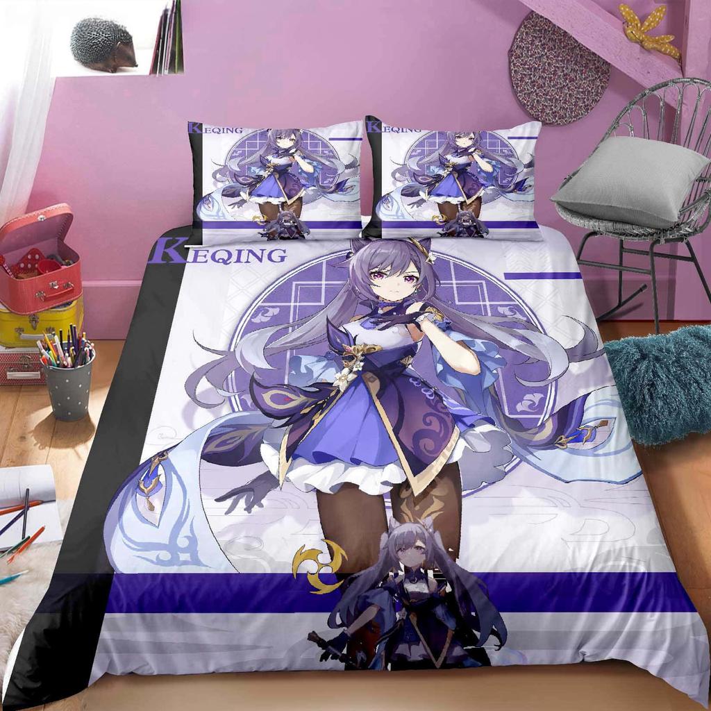 Nové anime Genshin Impact 3D tištěné ložní prádlo King povlak na přikrývku povlak na polštář povlak na peřinu ložní prádlo bytový textil