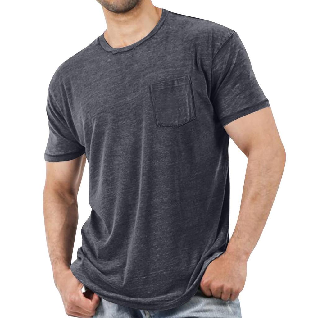 Man's  Leisure  Round  Neck  With  Pocket  Short  Sleeves  T,Shirt