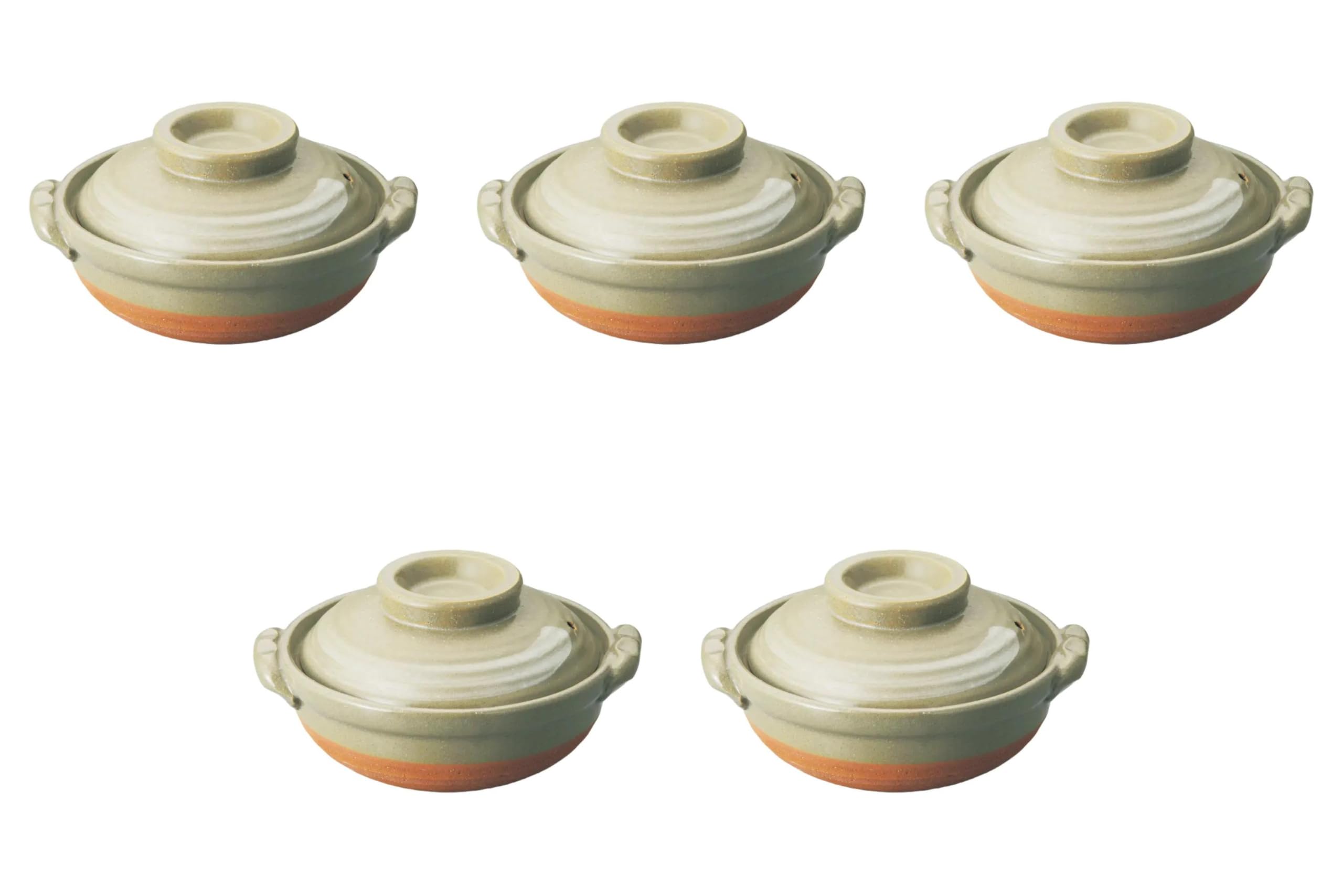 

Set of 5 White Brushed 5 Pots x x Earthenware Banko Direct Setomonohonpo Kyoto-style No. [17.5 15.5 8.3 cm] Single-Serving Pot, Ware, Fire,