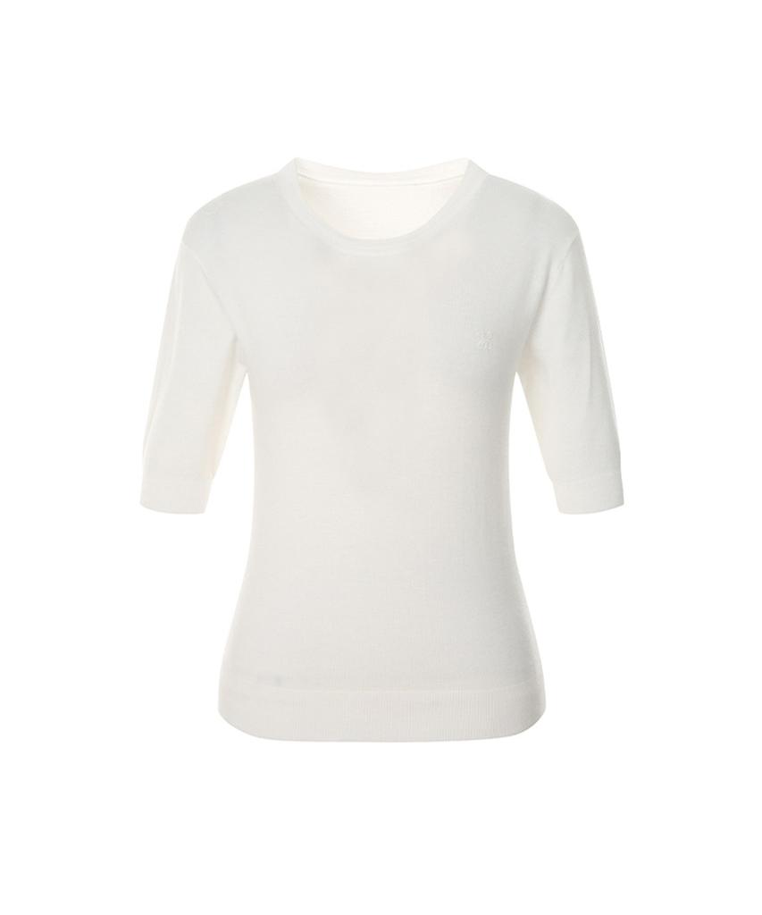 SOUP Basic Embroidered Half Sleeve Knit (Sb3Skf1)