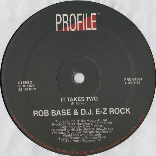12inch Record ROB BASE & DJ E-Z ROCK - It Takes Two PRO7186 Profile Records - US Rap & Hip-Hop/R&B Used
