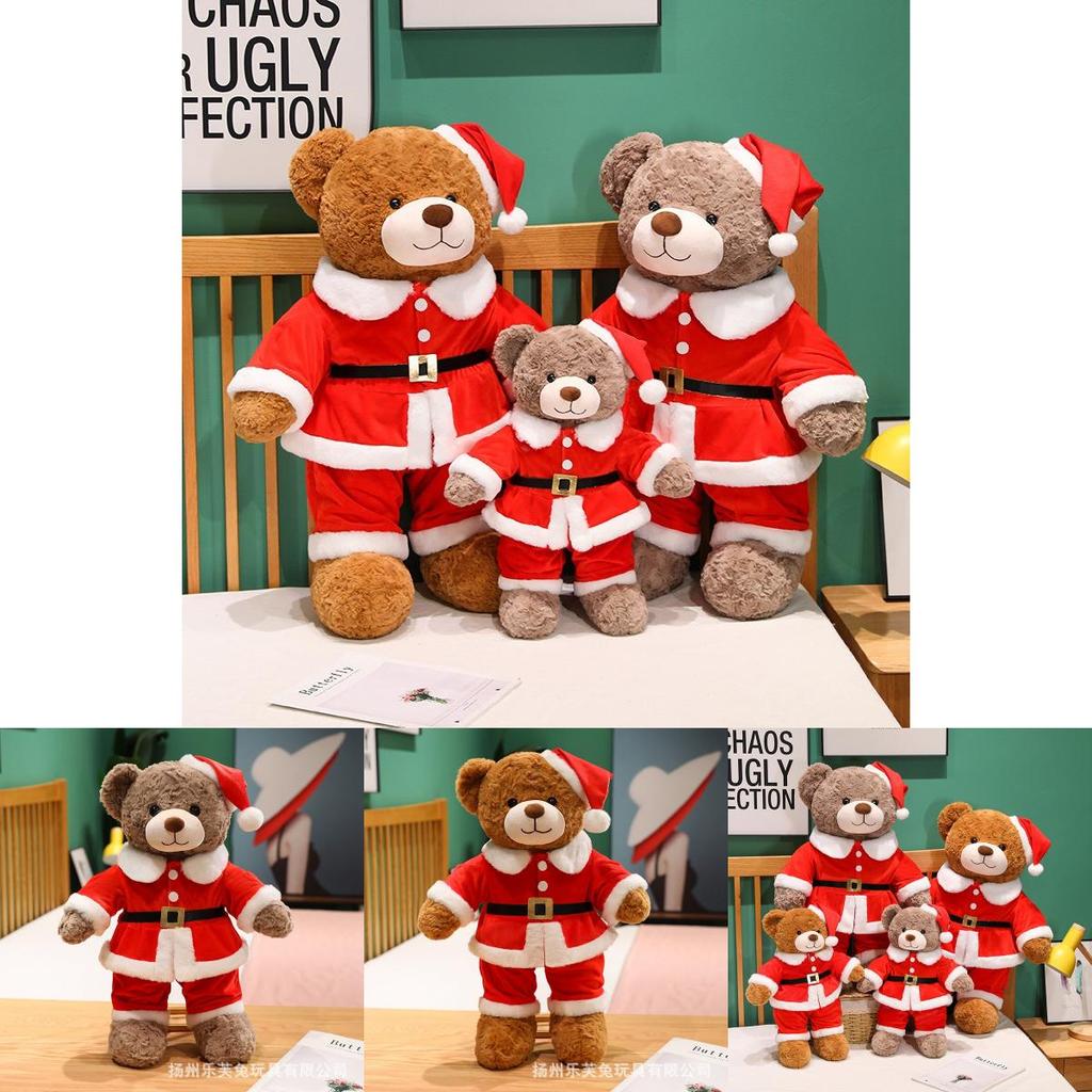 Christmas Teddy Bear Plush Toy With Santa Claus Costume Design For Holiday Decor And Gift Giving