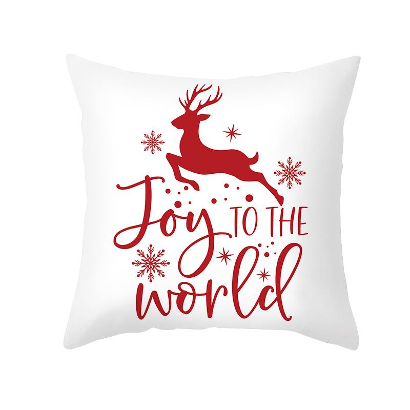 Wish Christmas Pillow Cover Peach Skin Printed Waterproof Cushion Cover Home Supplies Pillow Cover