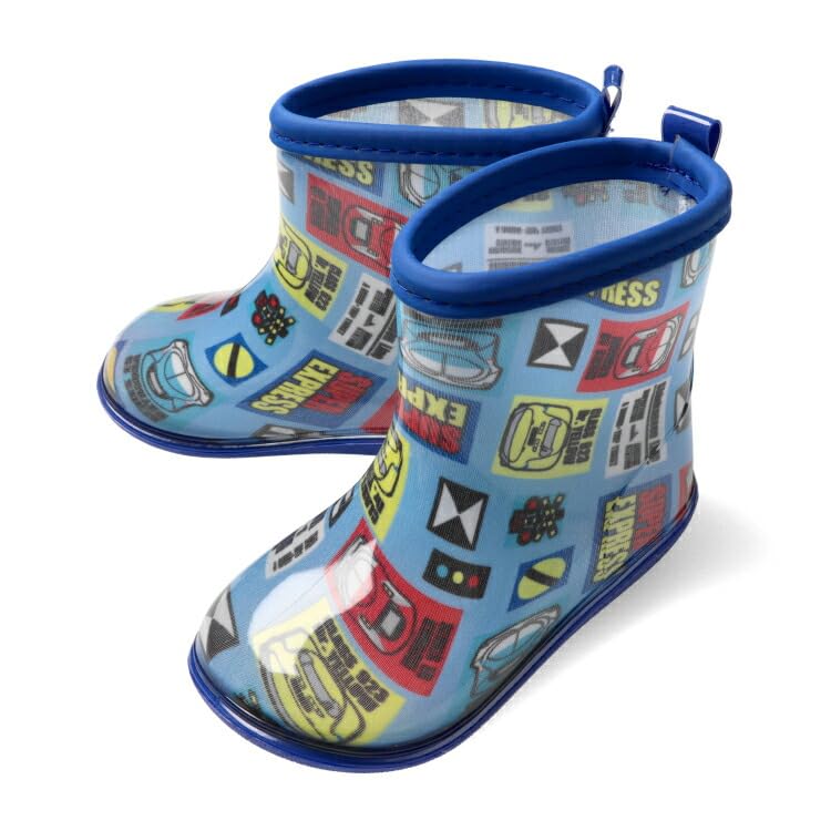 

Kids Foret Children s Clothing (Kids Foret) JR Shinkansen Train Print Rain Shoes (Blue, Size 18cm) B15894