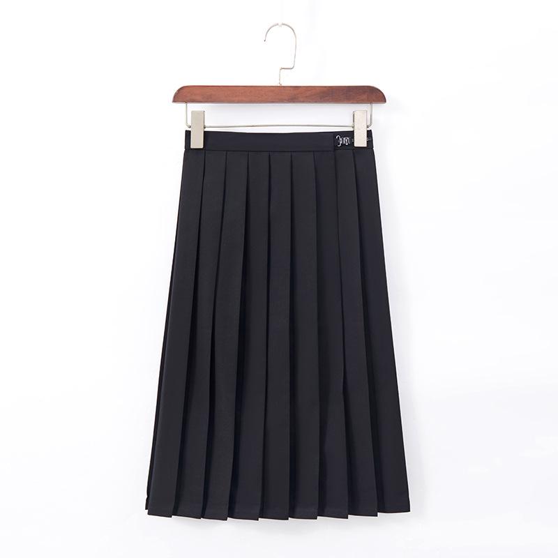 After-Sales Black Collar White JK Sailor Suit Set with Pleated Skirt