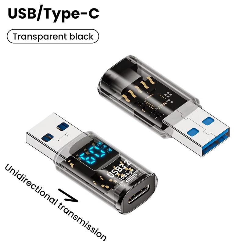 

USB 3.2 Адаптер з цифровим дисплеєм 10 Гбіт/с USB Male ДО USB Female Конвертер Швидка зарядка Передача даних USB C Адаптер для ПК Ноутбука