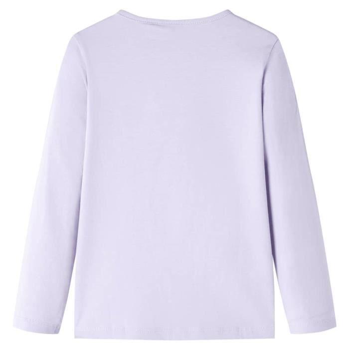 T-shirt enfants à manches longues imprimé pailleté 2 couleurs et 5 dimensions disponibles
