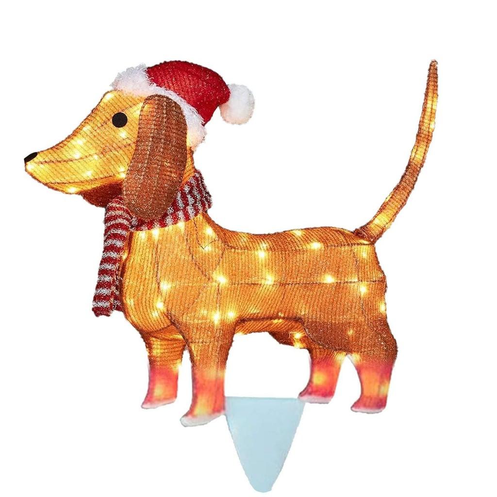 Outside Christmas Decorations Light Up Animals Dog Santa Clausoutside Supplies