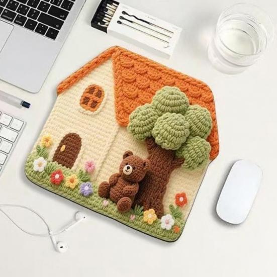 Knitted Sweater Print Mouse Pad Non-slip Base Waterproof Home Office Gaming Computer Laptop Mousepad Desk Mat PC Accessories