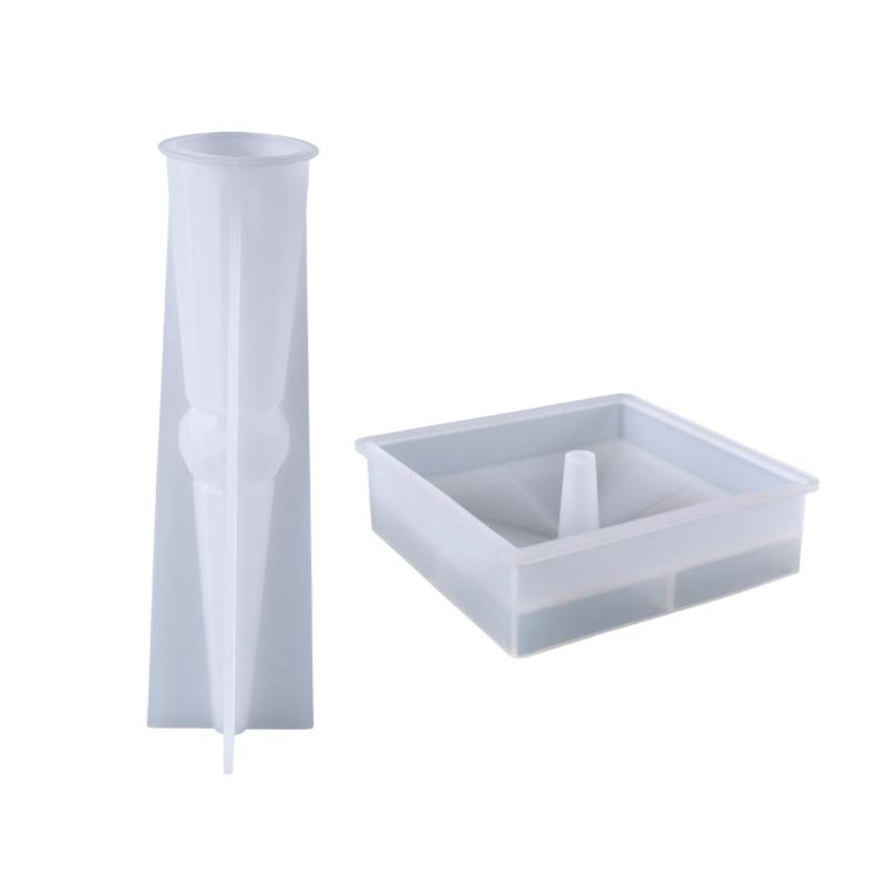 Crystal Desktop Lamp Epoxy Resin Mold DIY Table Lampshade Silicone Mold Warm White Light Sheet Pen Holder Mould