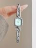 Vintage Stainless Steel Watch for Women Square Dial Quartz Wristwatch Luxury Elegant Ladies Clock Fashion Gift