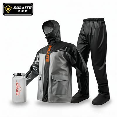Sulaite Motorrad-Regenanzug-Set für Outdoor-Camping, Wandern, Reisen - Wasserdichter, leichter, verstaubarer Regenanzug