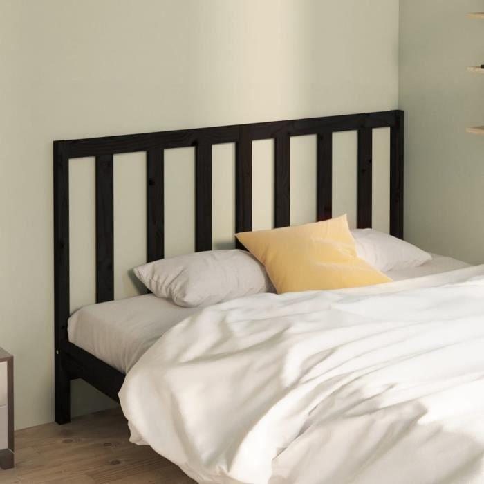 VidaXL Headboard Black 126x4x100 Cm Solid Pine Wood 817684