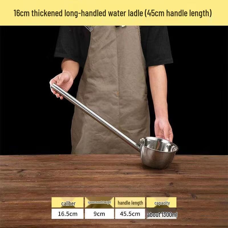 Commercial Stainless Steel Water Ladle with Extra Long Handle