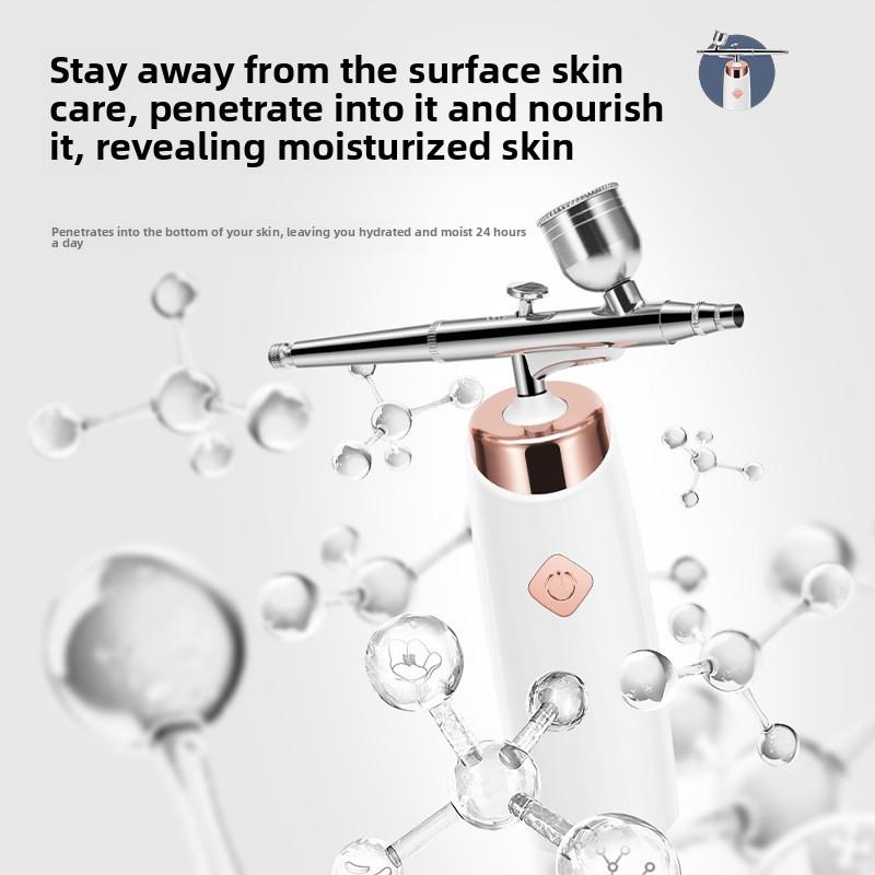 Medidor de Injeção de Oxigênio Doméstico Facial Spray de Alta Pressão Medidor de Injeção de Oxigênio Pistola de Spray Beleza da Pele Branca