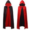 On Hand Hooded Cape Adult Unisex Long Cloak Black Red Halloween Costume Dress Coats