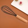 1 pz Manico in legno Frullino per le uova Utensili da cucina in silicone Resistente al calore Miscelatore per uova Utensile per mescolare le uova Utensili da cucina Utensili da forno Accessori