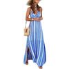 Bohemian Print V-Neck Spaghetti Strap Slit Dress - Summer 2026 Collection