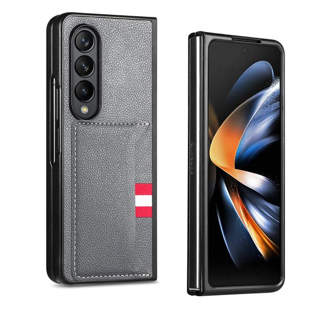 Non -Slip Phone Accessories Leather Case For Samsung Galaxy Z Fold 4 5g Fold3 Fold2 Fold4 Fold 3 2 Card Pocket Folding Cover